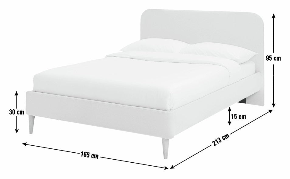 Mya Kingsize Fabric Bed Frame - Natural | Softly padded bed frame