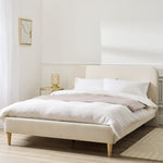 Mya Double Fabric Bed Frame - Natural | Country style bed frame