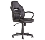 Faux Leather Mid Back Gaming Chair - Black