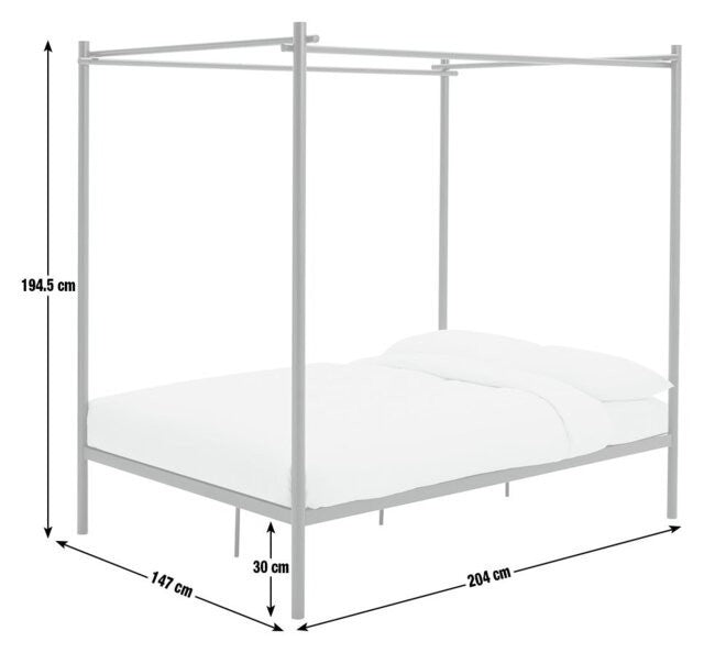 Akari 4 Poster Double Metal Bed Frame - Black | Maximum minimalism sleep space