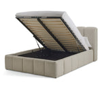 Malone Kingsize End Lift Ottoman Bed - Cream | Luxury bed with storage