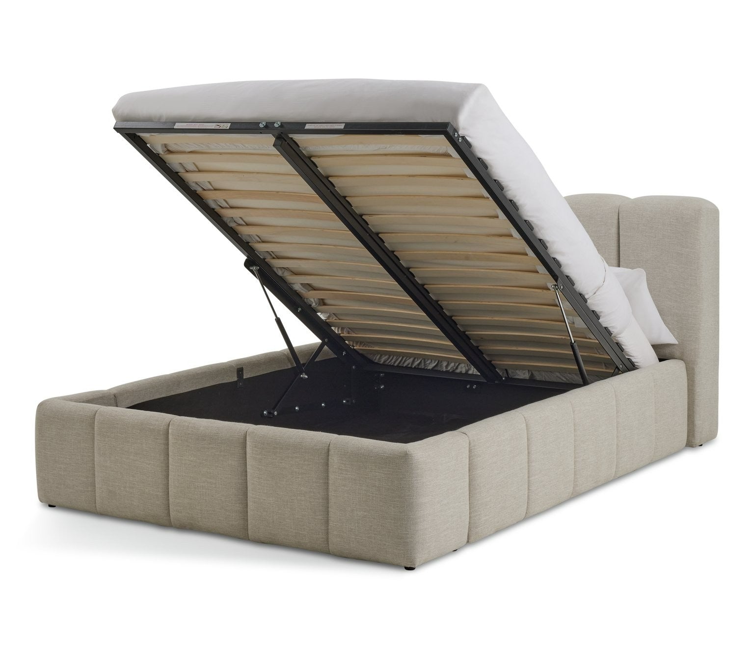 Malone Kingsize End Lift Ottoman Bed - Cream | Luxury bed with storage