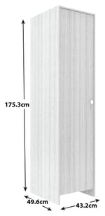 Seville 2 Piece 1 Door Wardrobe Set - White ( B Grade 51891- 51884 )