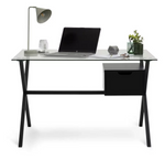 Habitat Dria 1 Drawer Glass Medium size Desk - Black
