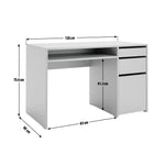 Home Pepper 2 Drawer Pedestal Office Desk - Grey ( B Grade )