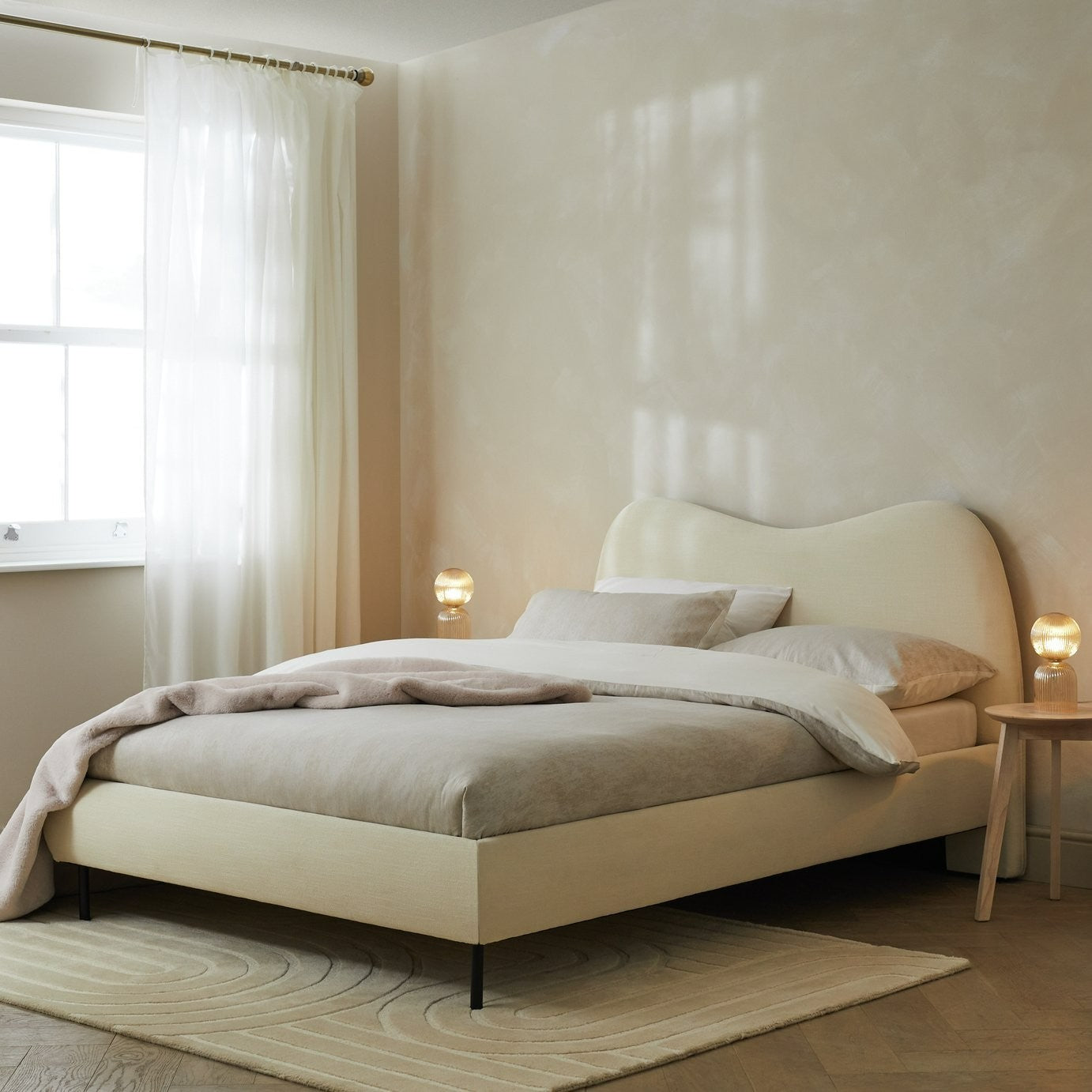Orton Double Fabric Bed Frame - Natural | Warm Neutral Aesthetic