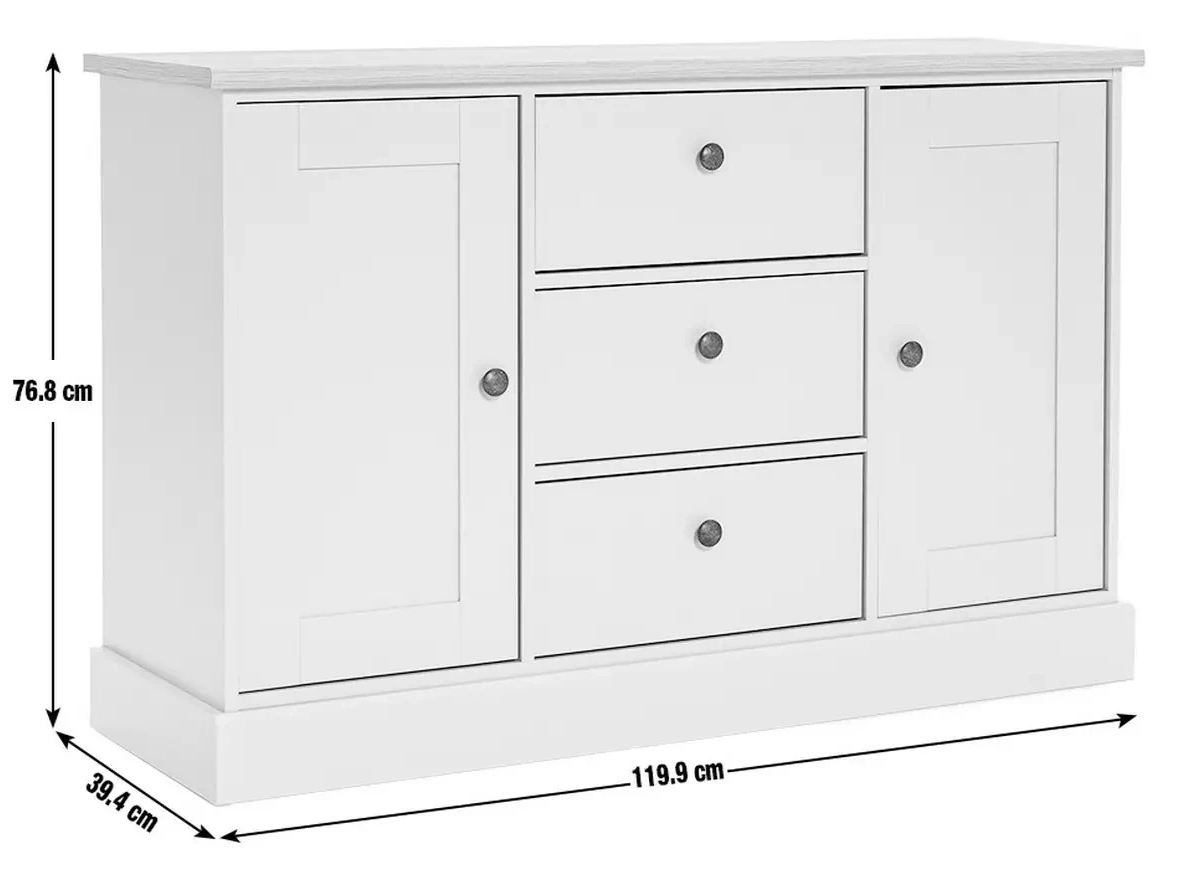 Winchester 2 Door 3 Drawer Sideboard - Cream ( B Grade )
