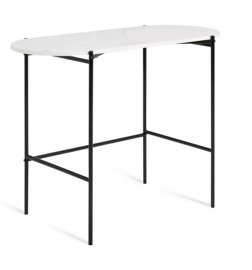Home Jules Marble Style Office Desk White | Modern Home Office Desk Table