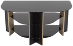 AVF Corner TV Stand With Storage Oak Eff Up to 42 Inch TV Unit Glass Black 90cm
