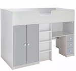 Jackson High Sleeper Bed Frame - White and Grey (B GRADE)