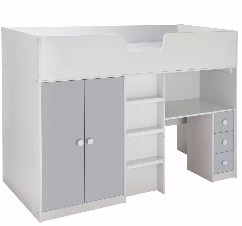 Jackson High Sleeper Bed Frame - White and Grey (B GRADE)