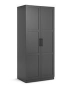 Habitat Munich Panelled 2 Door Wardrobe - Anthracite ( B Grade 33394 - 33397 )