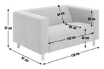 Moda Fabric Compact 2 Seater Sofa - Grey