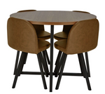Habitat Nomad Oak Dining Table & 4 Chocolate Chairs | Modern Dining Set for Home