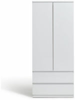 Jenson 2 Door 2 Drawer Wardrobe - Matte White | Simple Clothing Space
