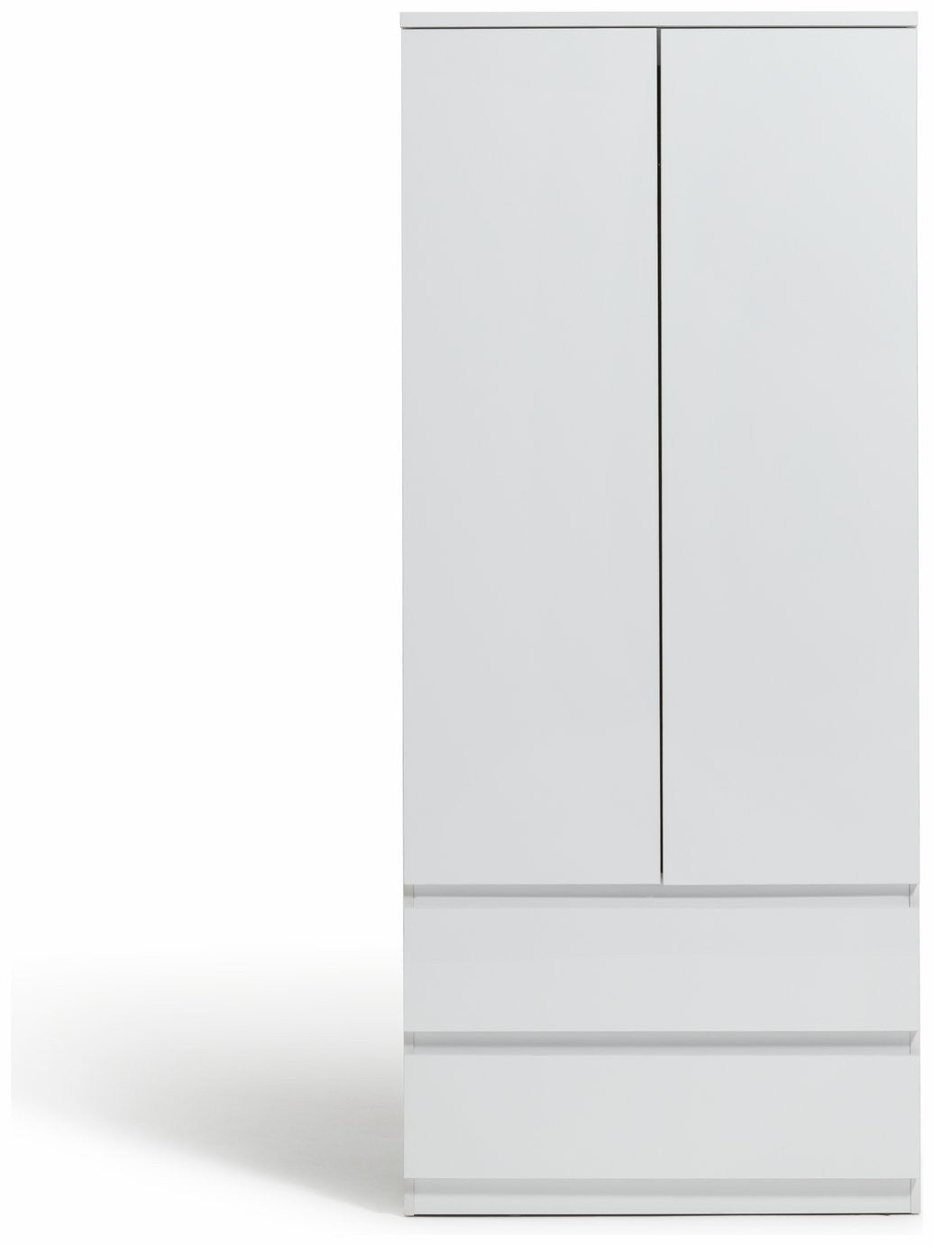 Jenson 2 Door 2 Drawer Wardrobe - Matte White | Simple Clothing Space