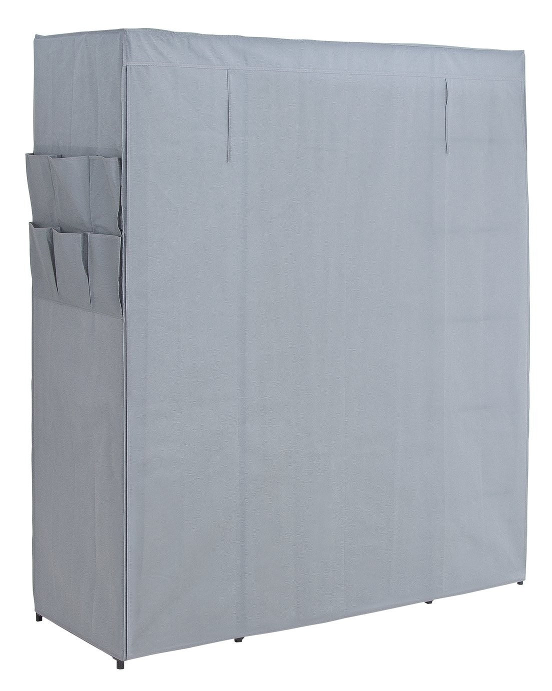 Home Covered Triple Wardrobe with Storage - Grey | Grey Fabric Clothes Storage