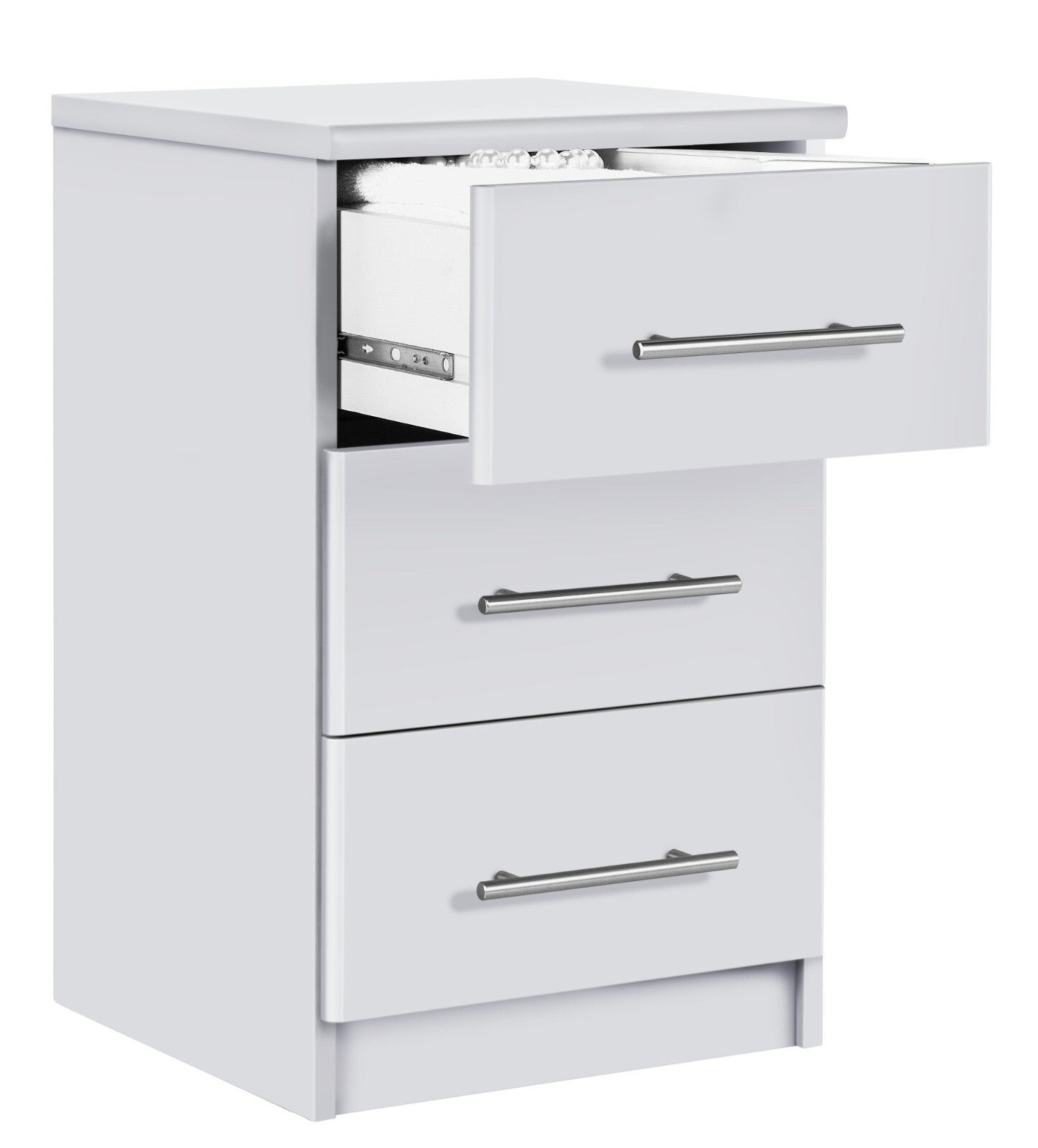 Normandy 3 Drawer Bedside Cabinet - White ( B Grade 36233 )
