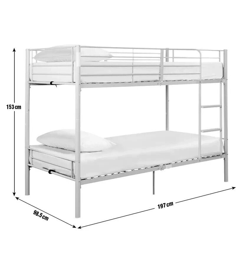 Mason Single Bunk Bed For Kids / Adults / Teenager -Black 2 Memory Foam Mattress