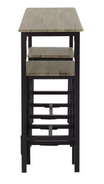 Bolitzo Bar Set & 2 Stools - Oak & Black