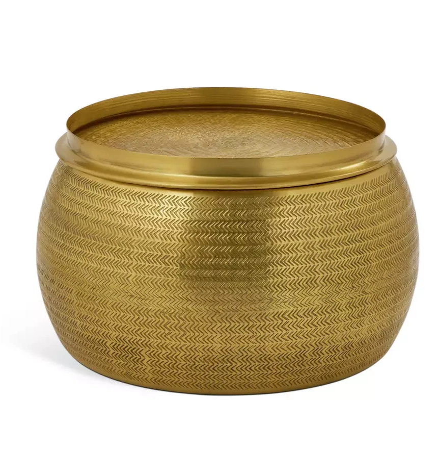 Sona Storage Coffee Table Brass | Modern Living Room Furniture