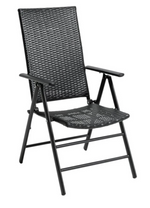 Hereford Folding 6 Seater Metal Patio Set - Black ( No Parasol )