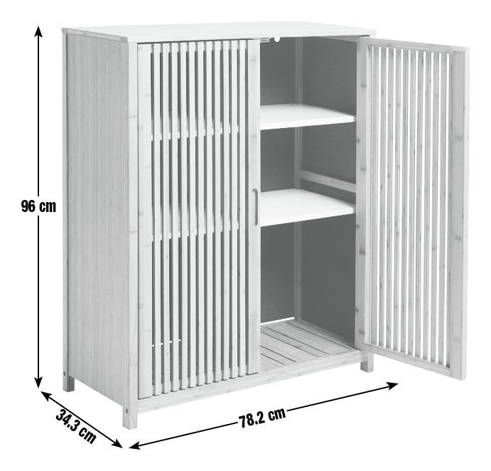 Eave 2 Door Bamboo Cabinet - Natural | Multi-purpose storage cabinet