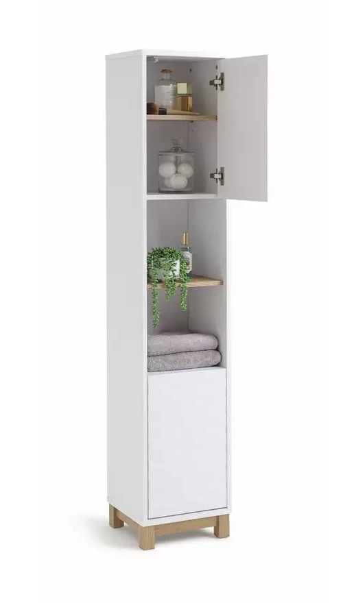 Zander Tallboy White | Tall Storage Cabinet Furniture Unit