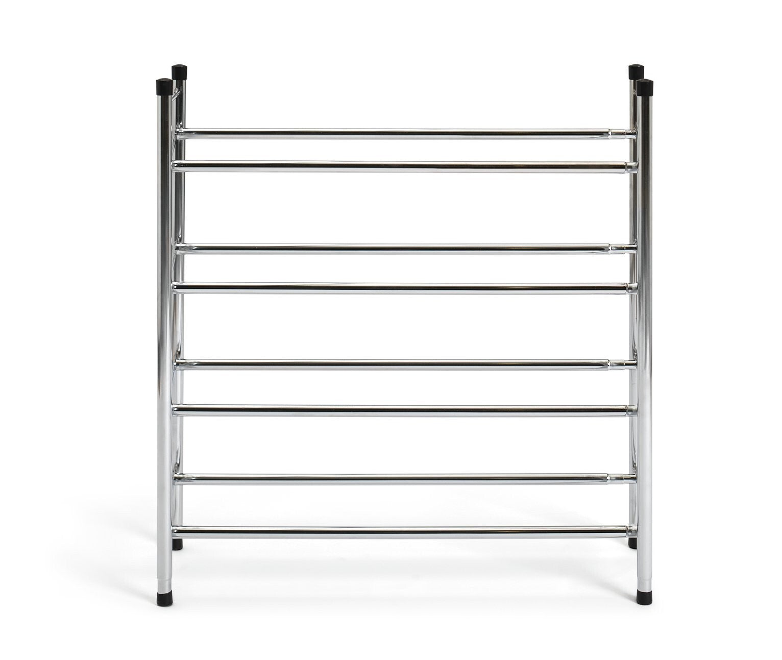 Home 4 Shelf Ext Shoe Storage Rack - Chrome Plated | Organizer Hallway Closet