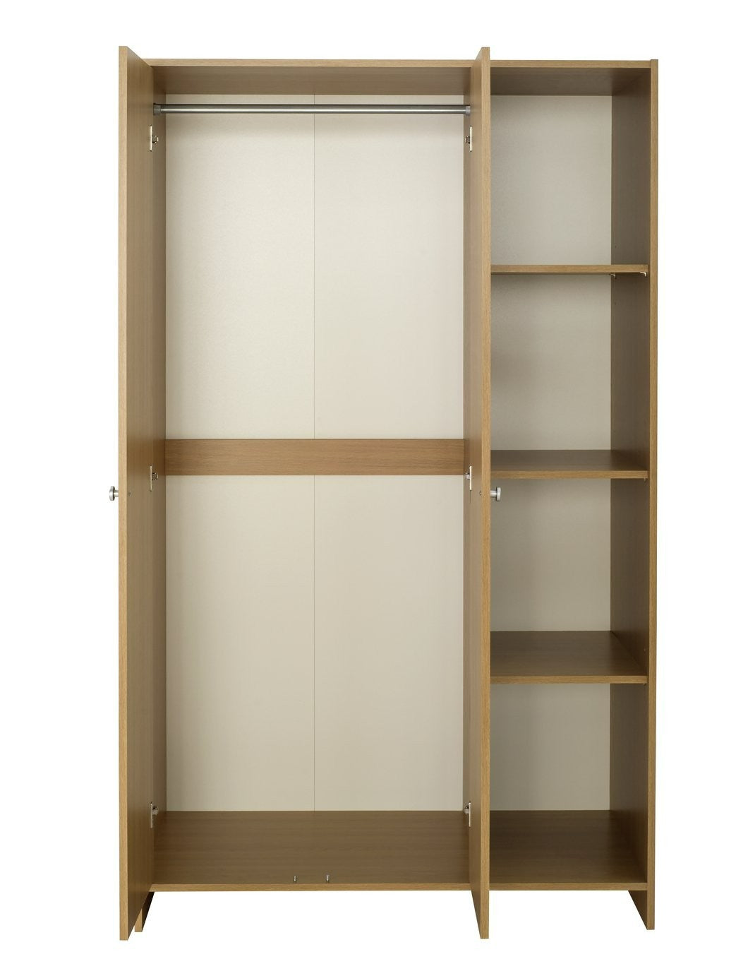 Home Seville 2 Door Open Shelf Wardrobe - Oak Effect | Wardrobe with shelving