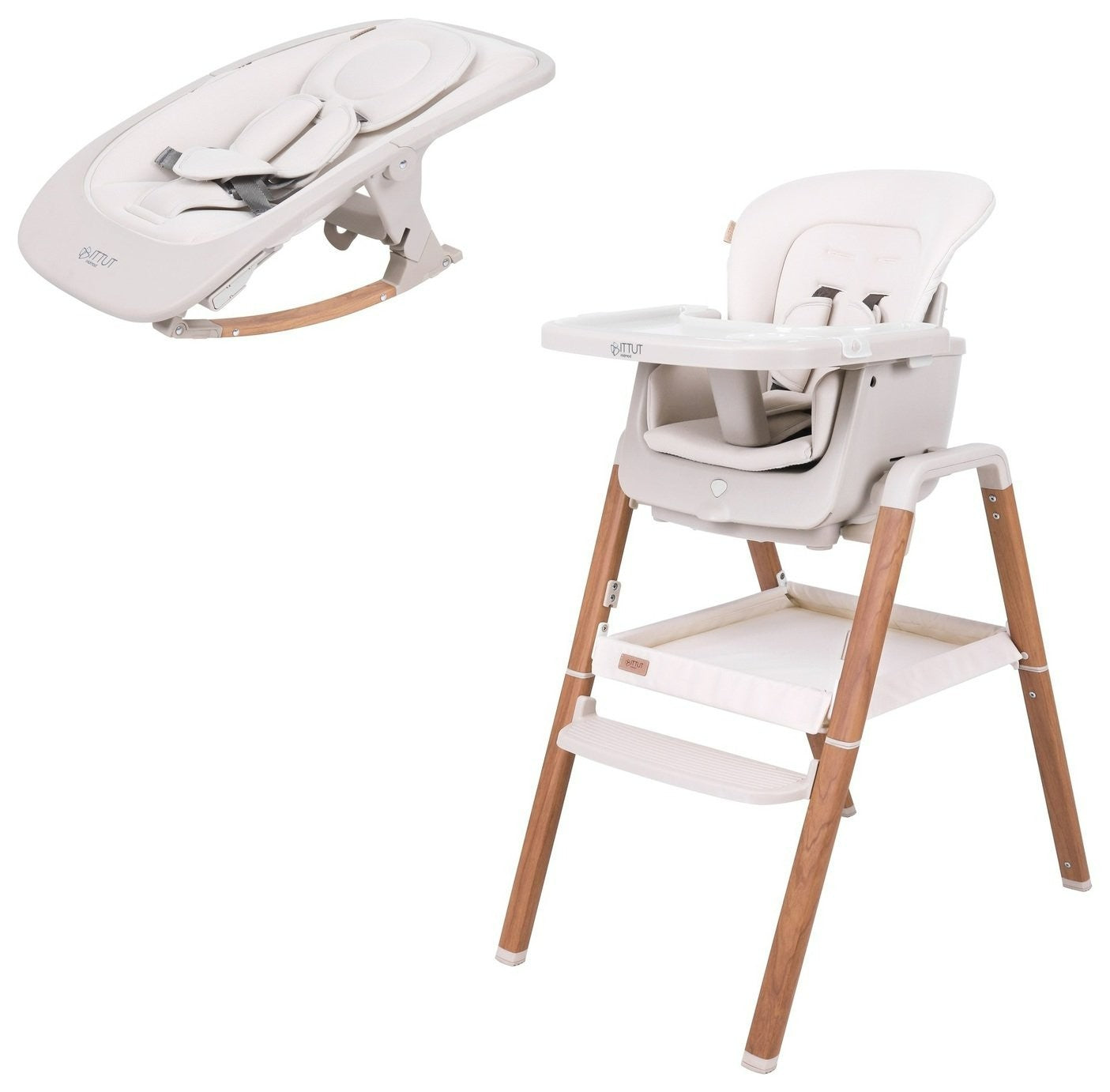 Tutti Bambini Nova Walnut Multifunctional Highchair | Baby feeding chair