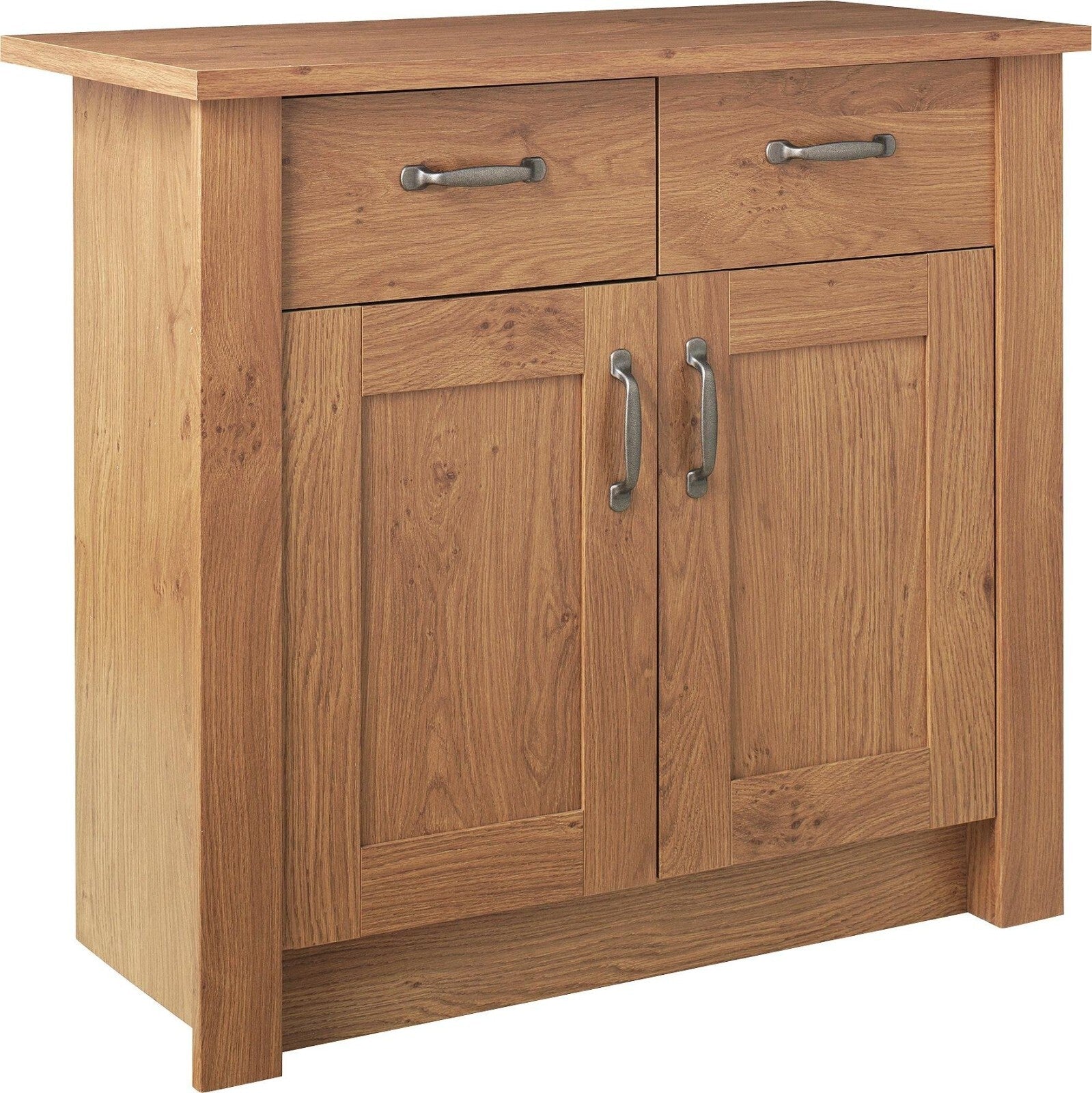Ohio 2 Door 2 Drawer Sideboard - Oak Effect | Living Room Storage Cabinet Unit