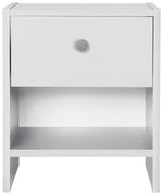 Home Seville 1 Drawer Bedside Table - White | Nightstand Storage for Bedroom Use