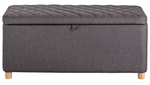 Habitat James Large Fabric Ottoman - Grey Chesterfield Ottoman Footstool Bench