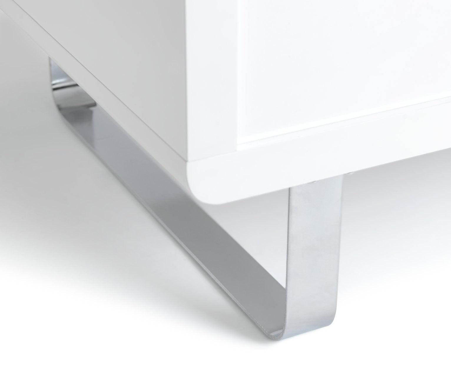 Home Sleigh Gloss Gas Lift Coffee Table - White | Practical Lift Mechanism