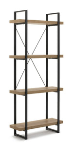 Loft Living Tall Steel Bookcase - Oak | Industrial Interior Style