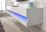 GFW Galicia 150cm LED Wall TV Unit - White | White Floating TV Cabinet Modern LE