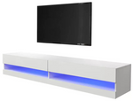 GFW Galicia 150cm LED Wall TV Unit - White | White Floating TV Cabinet Modern LE