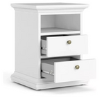 Tvilum Paris 2 Drawer Bedside Table - White ( B grade 33235 )
