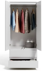 Jenson 2 Door 2 Drawer Wardrobe - White Gloss ( B Grade )