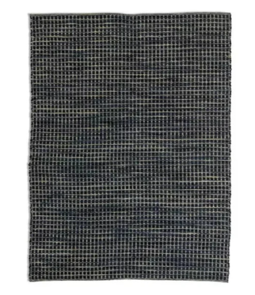 Leonardo Flatweave Wool Rug - Navy Blue - 170x240cm | Modern Living Room Rug