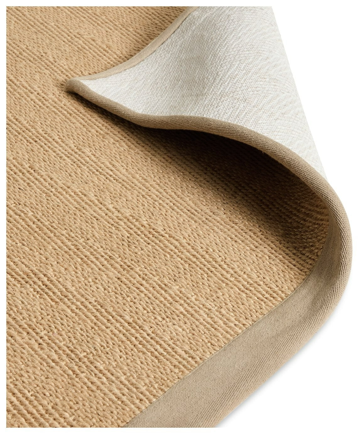 Herringbone Neutral Boarder Jute Rug - 230x160cm