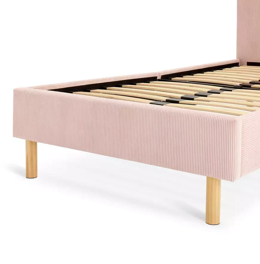 Home Kids Arden Single Upholstered Bed Frame Pink | Children's Bedroom Furniture