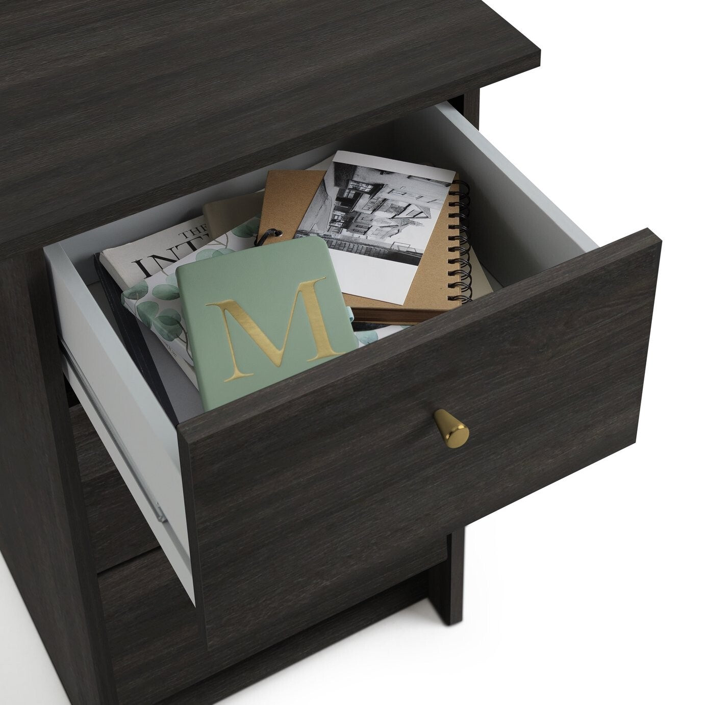 Malibu 3 Drawer Office Desk - Black & Brown ( B Grade 25683 )