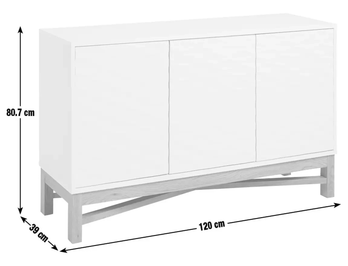 Zander Textured Large Sideboard - Grey ( B Grade )