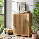 Eave 2 Door Bamboo Cabinet - Natural | Multi-purpose storage cabinet
