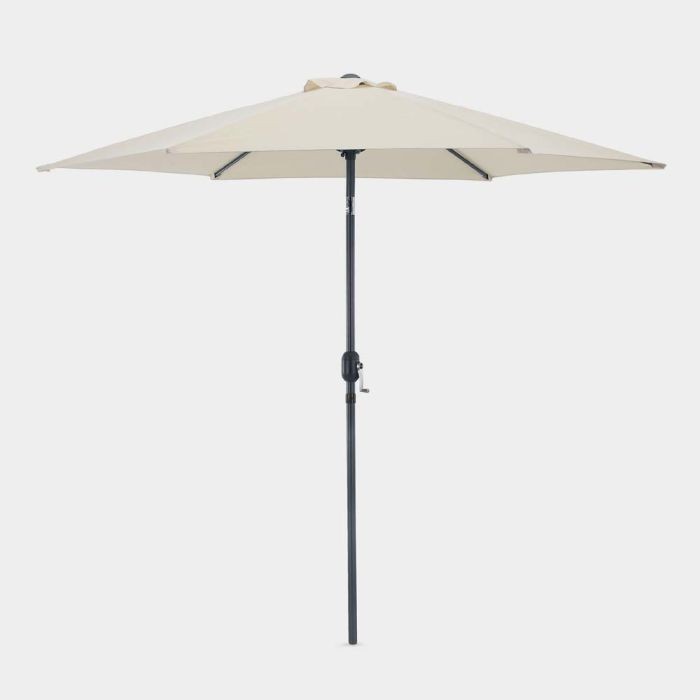 2.7m Steel Garden Parasol Ivory Cream | Outdoor Patio Sun Umbrella