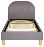 Elin Single Fabric Bed Frame - Light Grey | Calm Neutral Aesthetic