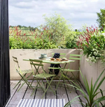 Habitat Eve 4 Seater Folding Metal Patio Set - Light Green | Outdoor Garden Set