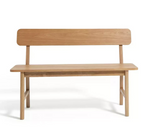 Nel Wood Oak Dining Bench Natural | Wooden Kitchen Dining Seating Furniture